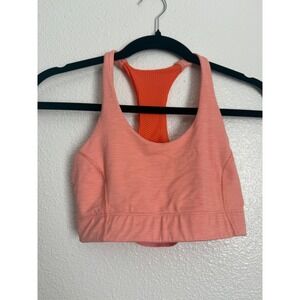 Outdoor Voices Women Coral Orange Mesh Racerback Sports Bra XS 101116